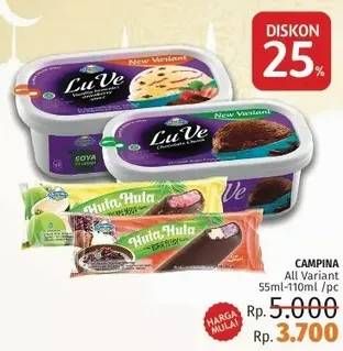 Promo Harga CAMPINA Ice Cream All Variants  - LotteMart