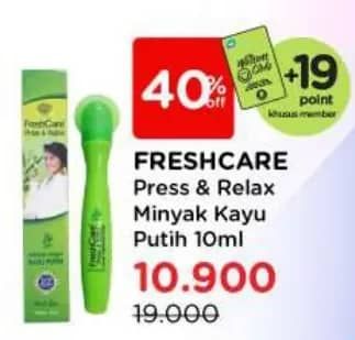 Promo Harga Fresh Care Minyak Angin Press & Relax Kayu Putih 10 ml - Watsons
