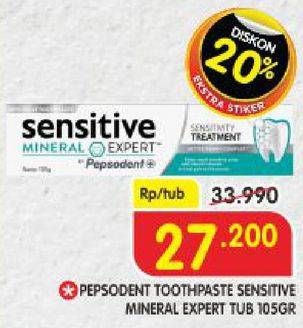 Promo Harga PEPSODENT Pasta Gigi Sensitive Expert 100 gr - Superindo