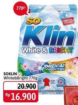 Promo Harga SO KLIN White & Bright Detergent 770 gr - Alfamidi