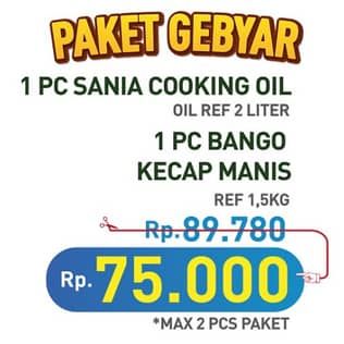 Promo Harga Sania Minyak Goreng + Bango Kecap Manis  - Hypermart