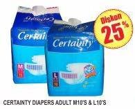 Promo Harga CERTAINTY Adult Diapers M10, L10  - Superindo