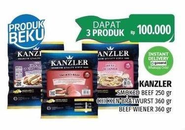 Promo Harga KANZLER Smoked Beef Roll 250gr + Beef Wiener 360gr + Bratwurst 360gr  - Lotte Grosir