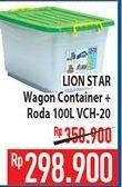 Promo Harga LION STAR Wagon Container + Roda VCH-20 100 ltr - Hypermart