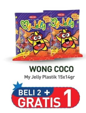 Promo Harga Wong Coco My Jelly per 15 pcs 14 gr - Hypermart
