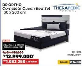 Promo Harga Therapedic Dr Ortho Complete Queen Bed Set 160 X 200 Cm  - COURTS