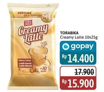 Promo Harga Torabika Creamy Latte per 10 sachet 25 gr - Alfamidi