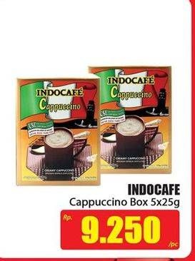Promo Harga Indocafe Cappuccino per 5 sachet 25 gr - Hari Hari