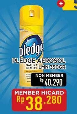 Promo Harga Pledge Furniture Polish Aerosol Lemon 350 gr - Hypermart