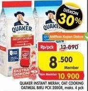 Promo Harga QUAKER Oatmeal Instant, Quick Cooking 200 gr - Superindo