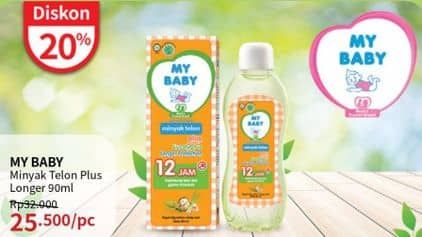 Promo Harga My Baby Minyak Telon Plus Longer Protection 90 ml - Guardian