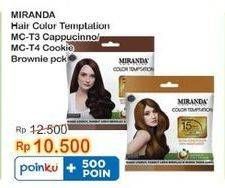 Promo Harga Miranda Hair Color Tempation T3 Cappucino, T4 Cookie Brownie 20 ml - Indomaret