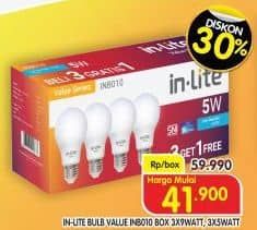 Promo Harga In Lite INB010 | Lampu Bohlam Value 9 W, 5 W  - Superindo