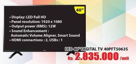 Promo Harga PHILIPS 40PFT5063S | Full HD Ultra Slim LED TV 40 inch  - Hari Hari