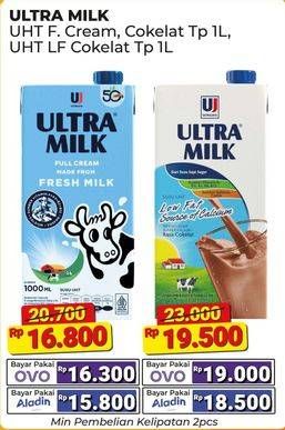 Promo Harga Ultra Milk Susu UHT Low Fat Coklat 1000 ml - Alfamart