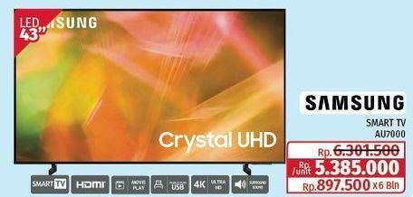 Promo Harga Samsung LED 43" UA43AU7000 UHD Smart  - Lotte Grosir