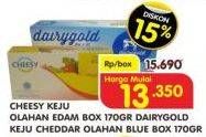 Promo Harga CHEESY Keju Olahan EDAM/Dairygold Keju Cheddar Olahan Blue 170gr  - Superindo