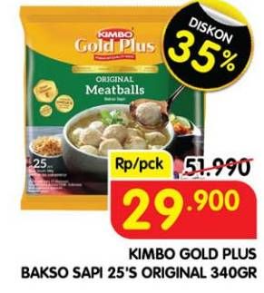 Promo Harga Kimbo Gold Plus Bakso Sapi Original 340 gr - Superindo