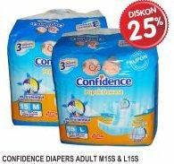 Promo Harga CONFIDENCE Adult Diapers Perekat M15, L15  - Superindo