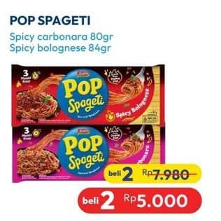 Promo Harga Indomie Pop Spageti Spicy Carbonara, Spicy Bolognese 80 gr - Hypermart