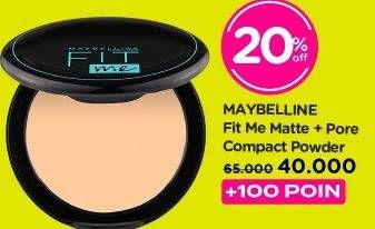 Promo Harga MAYBELLINE Fit Me Mate + Pore Compact Powder  - Watsons