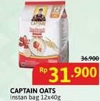 Promo Harga Captain Oats Oatmeal Instant per 12 pcs 40 gr - Alfamidi