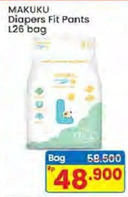 Promo Harga Makuku Comfort Fit Diapers Pants L26 26 pcs - Indomaret