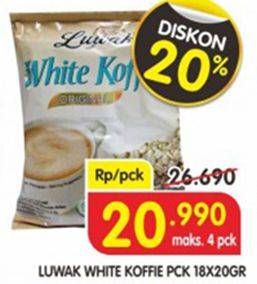 Promo Harga Luwak White Koffie 18 pcs - Superindo