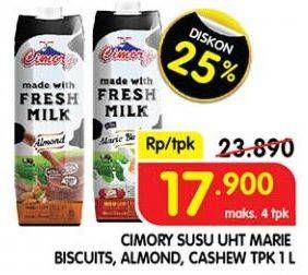 Promo Harga Cimory Susu UHT Marie Biscuits, Almond, Cashew 1000 ml - Superindo