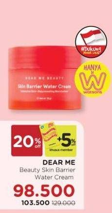 Promo Harga DEAR ME BEAUTY Skin Barrier Water Cream 30 gr - Watsons