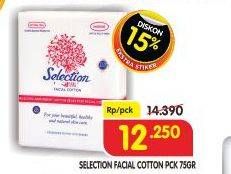 Promo Harga SELECTION Facial Cotton 75 gr - Superindo
