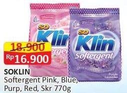 Promo Harga SO KLIN Softergent Blue Cloud Fresh Breeze, Cheerful Red, Purple Lavender, Rossy Pink, Soft Sakura 770 gr - Alfamart