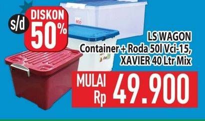 Promo Harga Lion Star Wagon Container + Roda/Xavier X-box Container   - Hypermart