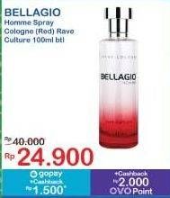 Promo Harga Bellagio Spray Cologne (Body Mist) Rave Culture 100 ml - Indomaret