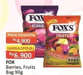 Promo Harga FOXS Crystal Candy Berries, Fruits 90 gr - Alfamart