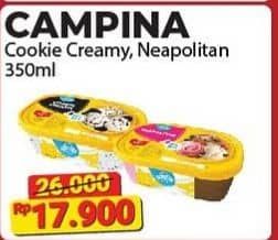 Promo Harga Campina Ice Cream Cookie Creamy, Neapolitan 350 ml - Alfamart