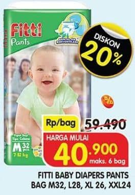 Promo Harga Fitti Pants M32, L28, XL26, XXL24 24 pcs - Superindo