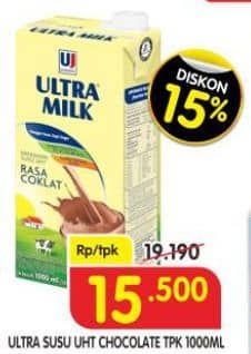 Promo Harga Ultra Milk Susu UHT Coklat 1000 ml - Superindo