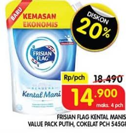 Promo Harga Frisian Flag Susu Kental Manis Cokelat, Putih 545 gr - Superindo