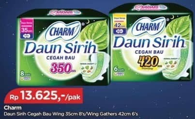 Promo Harga Charm Daun Sirih + Herbal Wing 35cm, Wing 42cm 6 pcs - TIP TOP