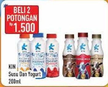 Promo Harga KIN Fresh Milk per 2 botol 200 ml - Hypermart