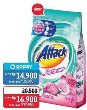 Promo Harga ATTACK Detergent Powder Plus Softener 800 gr - Alfamidi