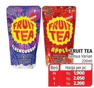 Promo Harga SOSRO Fruit Tea All Variants 230 ml - Lotte Grosir