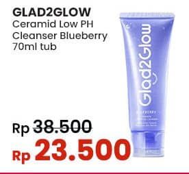 Promo Harga Glad2glow Ceramide Low Ph Gel Cleanser Blueberry 70 ml - Indomaret