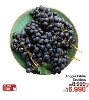 Promo Harga Anggur Hitam Seedless per 100 gr - LotteMart