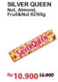 Promo Harga SILVER QUEEN Nut, Almond, Fruit & Nut 62/65 g  - Alfamart