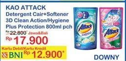 Promo Harga ATTACK Detergent Liquid 3D Clean Action, Hygiene Plus Protection 800 ml - Indomaret