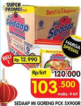 Promo Harga Sedaap Mie Goreng Original per 40 pcs 90 gr - Superindo