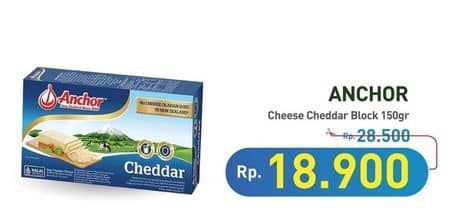 Anchor Cheddar Cheese 150 gr Diskon 33%, Harga Promo Rp18.900, Harga Normal Rp28.500