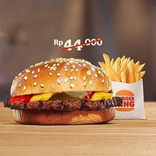 Promo Harga Blitz Beef Burger + Fries Medium  - Burger King